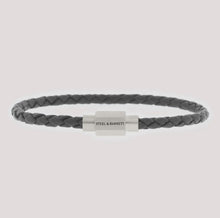 Load image into Gallery viewer, Steel &amp; Barnett - Luke Landon Nappa Leather Men’s Bracelet (Grey/18K Gold P)
