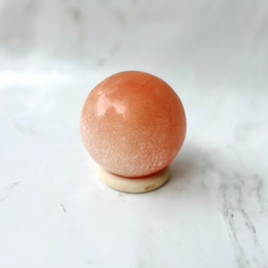 Selenite Sphere - Sunset Orange