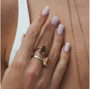 Amy Russell Taylor - CITRINE QUANTUM SOLITAIRE RING - PROSPERITY & JOY