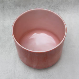 7” G#+35 Rose Quartz Grandfather (Base) Crystal Tones Alchemy Singing Bowl (111527)